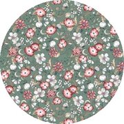 Rond tafelzeil poppies groen (140cm)