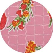 Rond Mexicaans tafelzeil rosendal roze (120cm)