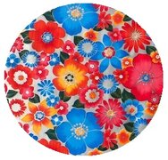 rond tafelzeil mexicaans bloemen zilver