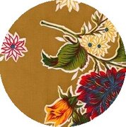 Rond Mexicaans tafelzeil chrysant goudbruin (120cm)