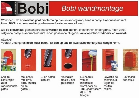 Pakketbrievenbus Bobi Cargo structuurzwart RAL 9005