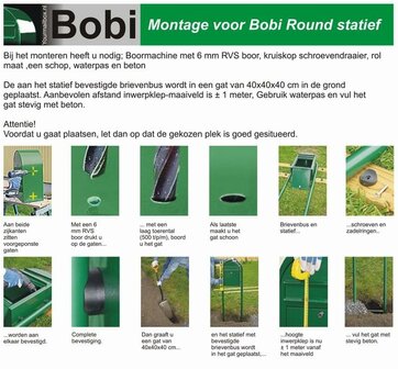 Brievenbusset Bobi Classic donkerblauw RAL 5003 + Statief RVS