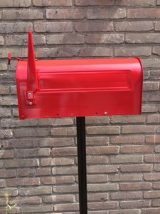 Amerikaanse brievenbus mailbox staal zwart