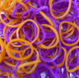 250 Loombands mix paars oranje