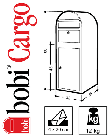 Pakketbrievenbus Bobi Cargo donkergrijs RAL7016