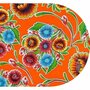 Ovaal Mexicaans tafelzeil floral oranje